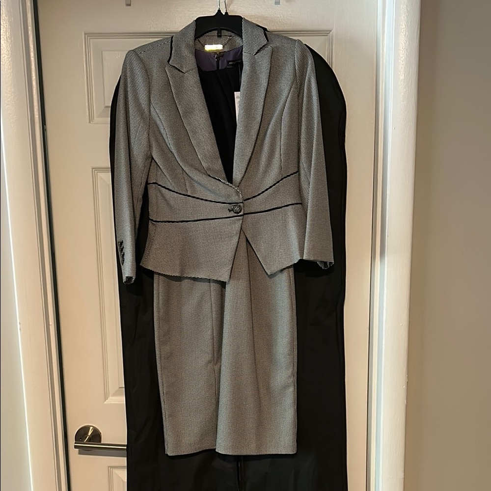White House Black Market Gray Blazer and Skirt Set
